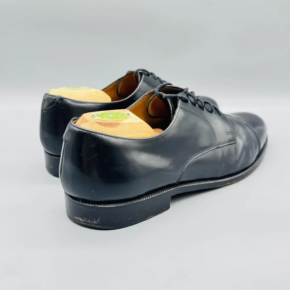 Cole Haan Shoes Mens 11 Black Leather Cap Toe Derby Oxford Lace Up Dress Classic